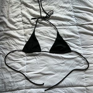 Black triangle tie bikini top never worn
